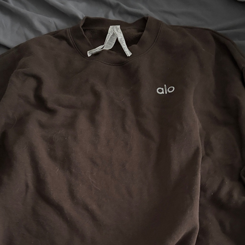 ALO Yoga Men's Dark Brown Crewneck Sweater
